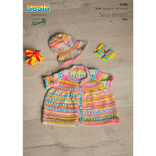 Short Sleeve Dress & Sun Hat Knitting Pattern (K448)-Needlecraft Patterns-Wentworth Distributors-Printed Pattern – Posted-Wild & Woolly Yarns