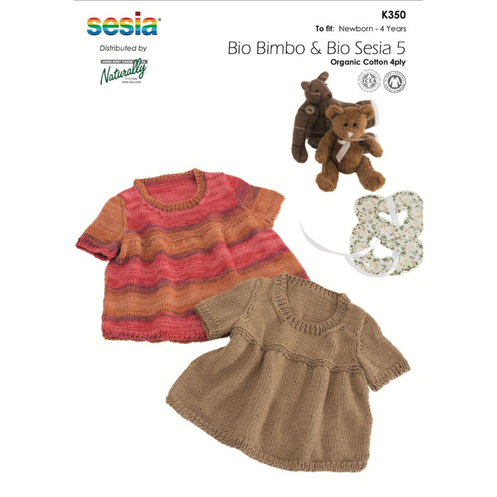 Short Sleeve Little Dress Knitting Pattern (K350)-Needlecraft Patterns-Wentworth Distributors-Printed-Wild & Woolly Yarns