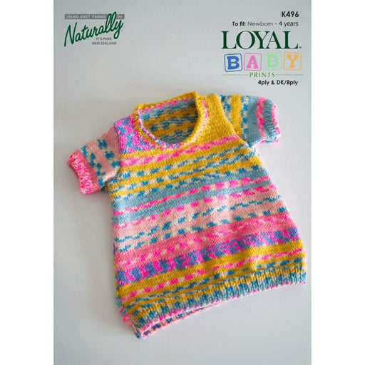 Short Sleeve Little Dress Knitting Pattern (K496)-Needlecraft Patterns-Wentworth Distributors-Printed Pattern – Posted-Wild & Woolly Yarns