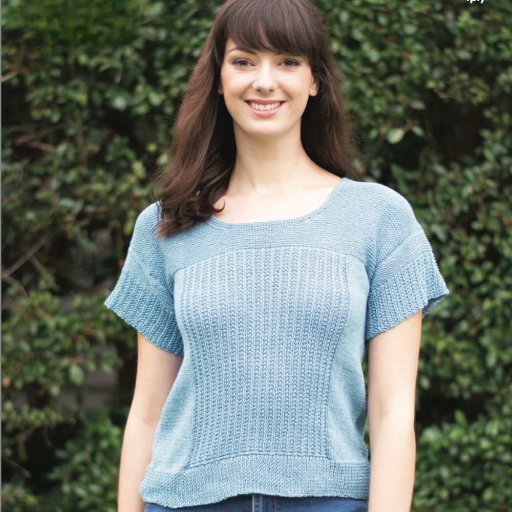 Short Sleeve Sweater Knitting Pattern (N1463)-Needlecraft Patterns-Wentworth Distributors-Printed Pattern – Posted-Wild & Woolly Yarns