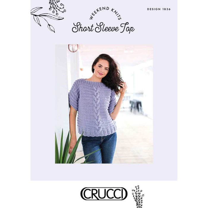 Short Sleeve Top Knitting Pattern (CRU1836)-Needlecraft Patterns-Crucci-Printed Pattern – Posted-Wild & Woolly Yarns