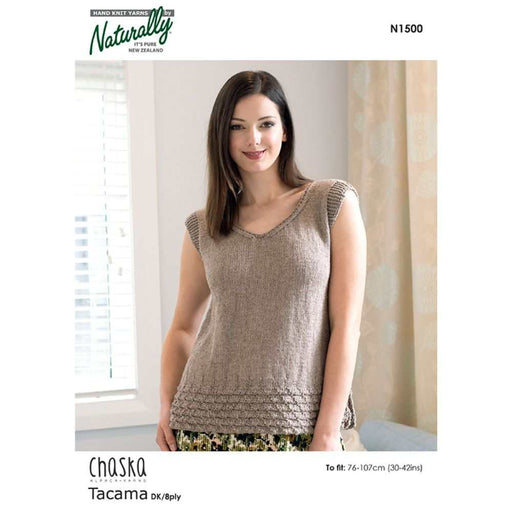 Side Split V-Neck Top Knitting Pattern (N1500)-Needlecraft Patterns-Wentworth Distributors-Printed Pattern – Posted-Wild & Woolly Yarns