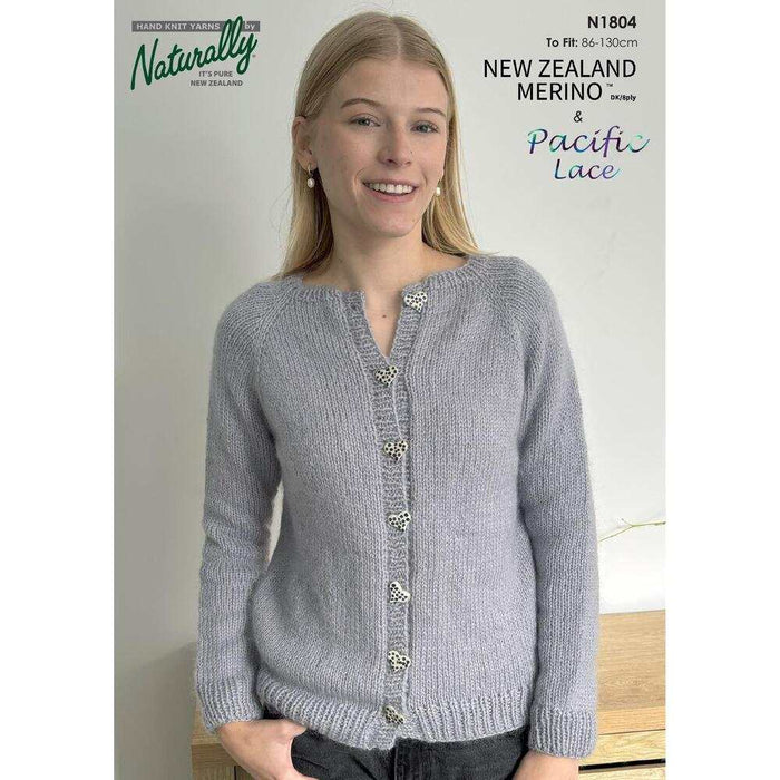 Simple Top Down Cardigan Knitting Pattern (N1804)-Needlecraft Patterns-Wentworth Distributors-Printed Pattern – Posted-Wild & Woolly Yarns