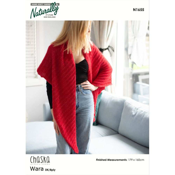 Simple Triangle Shawl Knitting Pattern (N1655)