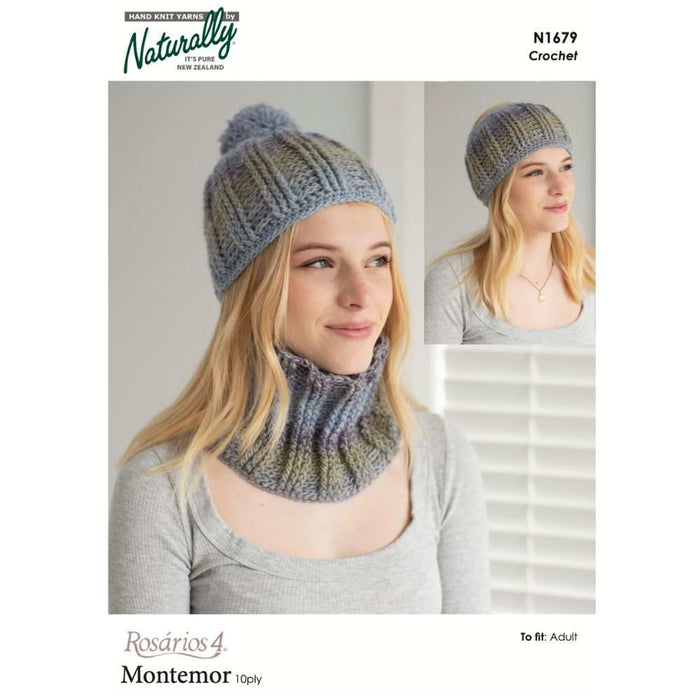 Ski Slope Crochet Beanie, Head Band & Neck Warmer Crochet Pattern (N1679)-Needlecraft Patterns-Wentworth Distributors-Printed Pattern – Posted-Wild & Woolly Yarns