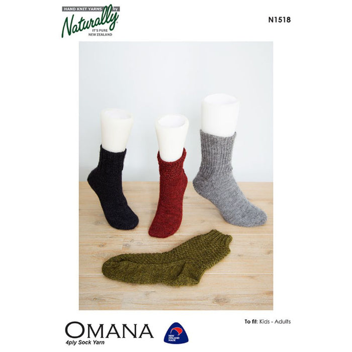 Socks for the Family Knitting Pattern (N1518)-Needlecraft Patterns-Wentworth Distributors-Printed-Wild & Woolly Yarns