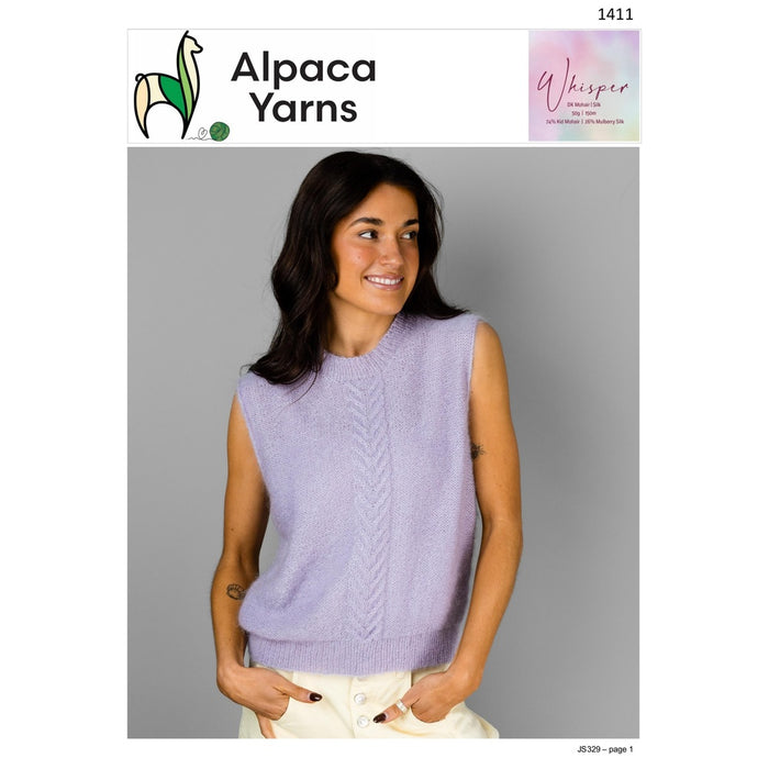 Staghorn Vest Knitting Pattern (AP1411)-Needlecraft Patterns-Alpaca Yarns-Printed-Wild & Woolly Yarns