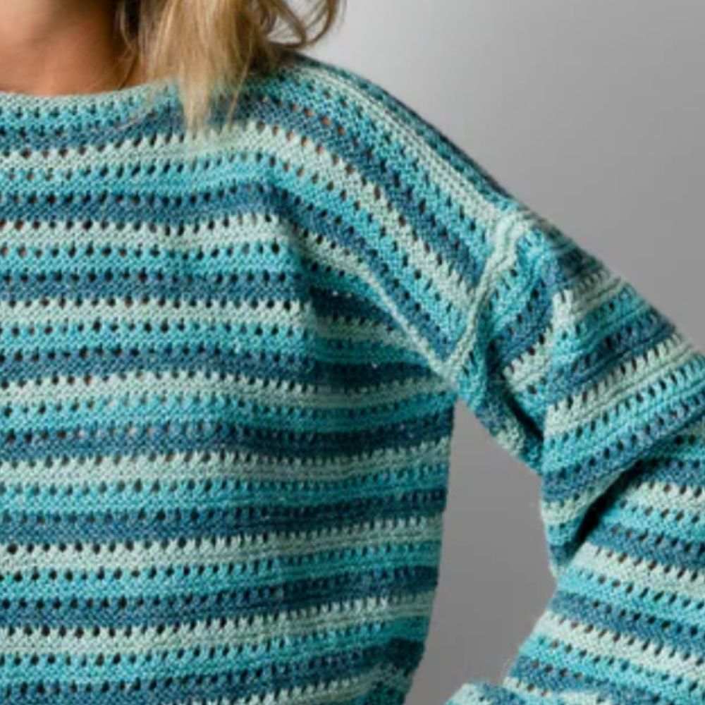 Stripe Ridge Sweater Knitting Pattern (AP2016)-Needlecraft Patterns-Alpaca Yarns-Printed Pattern – Posted-Wild & Woolly Yarns