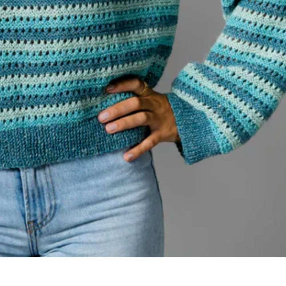 Stripe Ridge Sweater Knitting Pattern (AP2016)-Needlecraft Patterns-Alpaca Yarns-Printed Pattern – Posted-Wild & Woolly Yarns