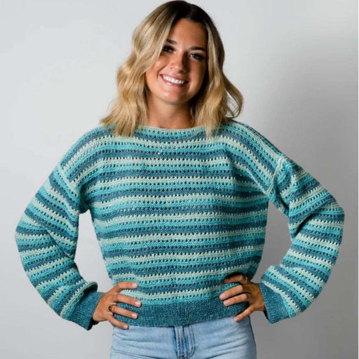 Stripe Ridge Sweater Knitting Pattern (AP2016)-Needlecraft Patterns-Alpaca Yarns-Printed Pattern – Posted-Wild & Woolly Yarns