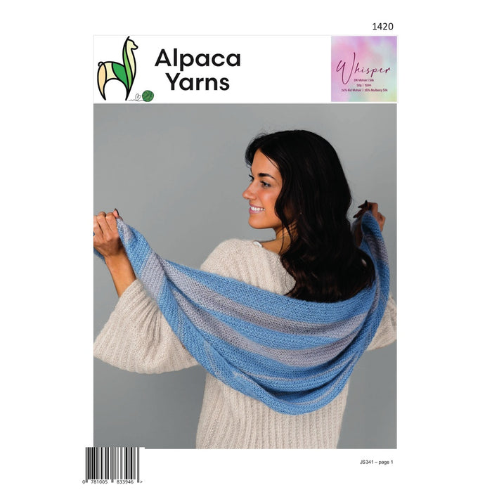 Stripe Shawl Knitting Pattern (AP1420)-Needlecraft Patterns-Alpaca Yarns-Printed-Wild & Woolly Yarns