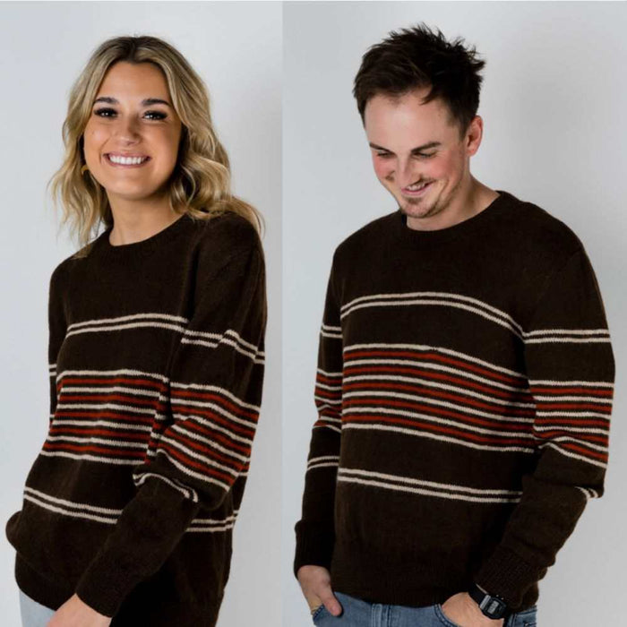 Stripe Sweater (AP2205)-Needlecraft Patterns-Alpaca Yarns-Printed Pattern – Posted-Wild & Woolly Yarns
