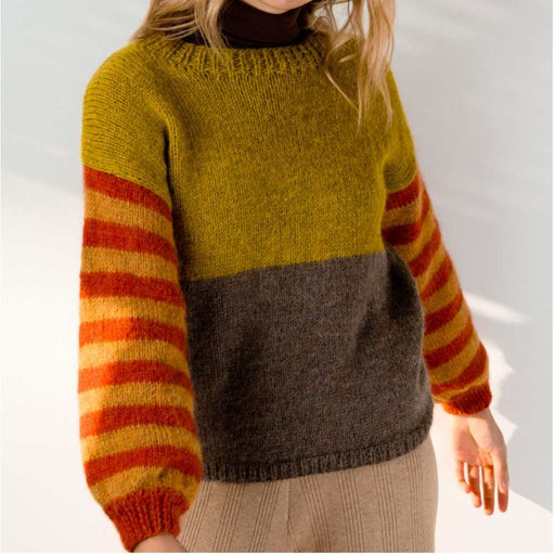 Stripe Sweater Knitting Pattern (AP1138)-Needlecraft Patterns-Alpaca Yarns-Printed-Wild & Woolly Yarns