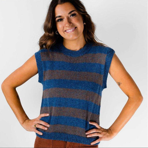 Striped Alpaca Vest Knitting Pattern (AP2801)-Needlecraft Patterns-Alpaca Yarns-Printed Pattern – Posted-Wild & Woolly Yarns