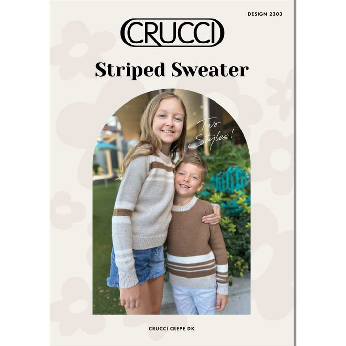 Striped Sweater Knitting Pattern (CRU2303)-Needlecraft Patterns-Crucci-Printed Pattern – Posted-Wild & Woolly Yarns