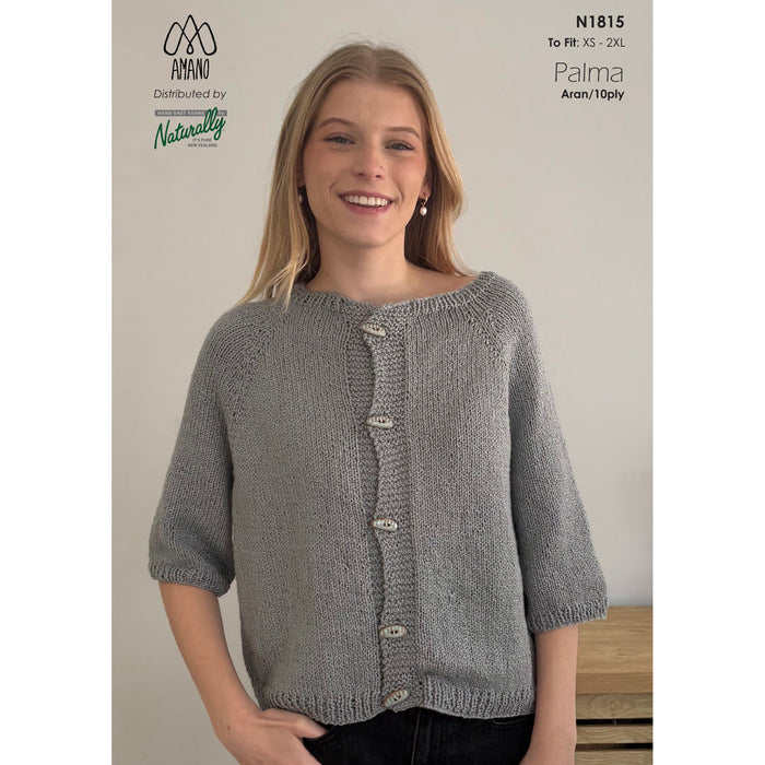 Summer Cardigan with Three-Quarter Sleeves Knitting Pattern (N1815)-Needlecraft Patterns-Wentworth Distributors-Printed Pattern – Posted-Wild & Woolly Yarns