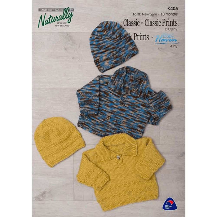 Sweater & Hat Knitting Pattern (K405)-Needlecraft Patterns-Wentworth Distributors-Printed Pattern – Posted-Wild & Woolly Yarns