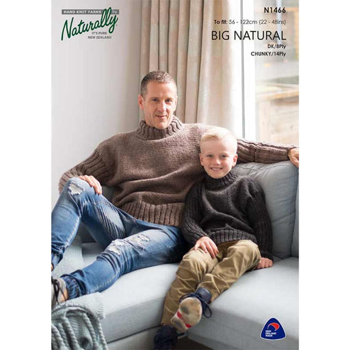 Sweater with Rib Sleeves Knitting Pattern (N1466)-Needlecraft Patterns-Wentworth Distributors-Printed-Wild & Woolly Yarns