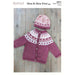 Sweet Pink Cardigan & Beanie with Fair Isle (K3017)-Needlecraft Patterns-Wentworth Distributors-Printed-Wild & Woolly Yarns