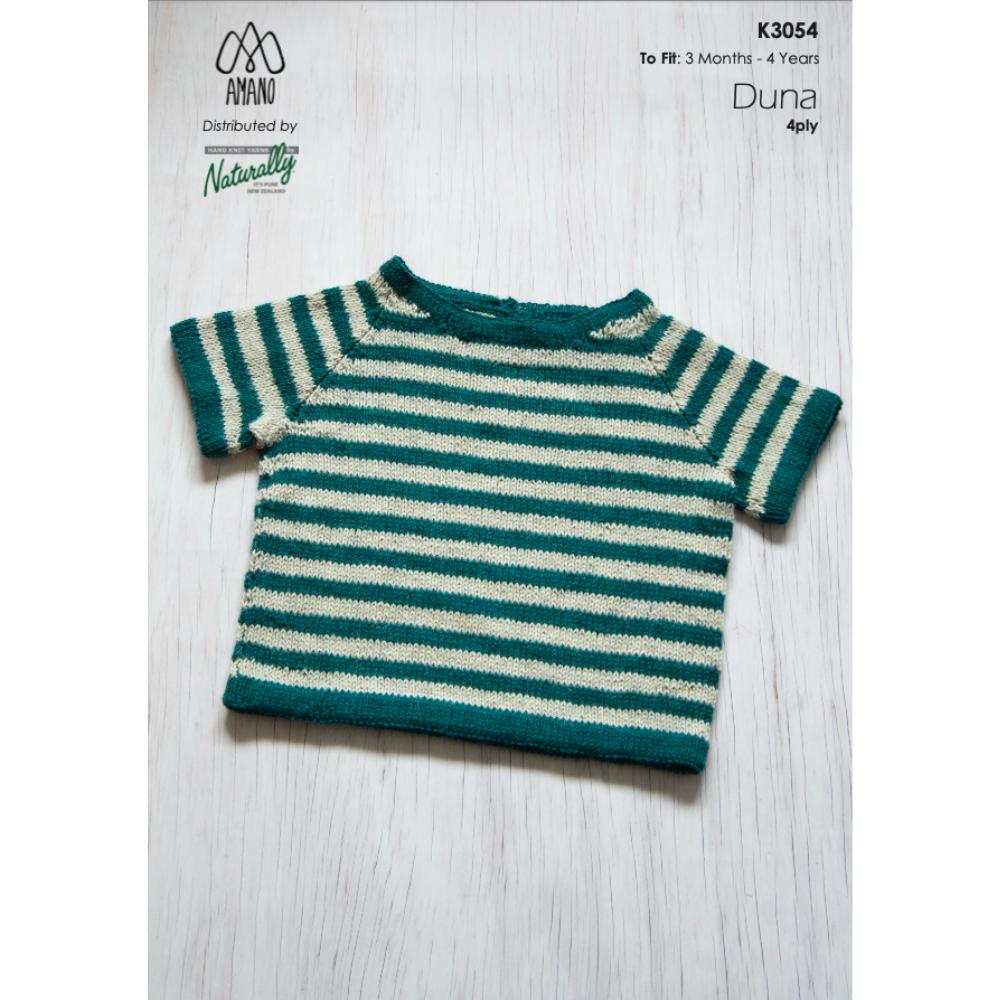 Sweet Stripey Raglan T-Shirt Knitting Pattern (K3054)-Needlecraft Patterns-Wentworth Distributors-Printed Pattern – Posted-Wild & Woolly Yarns