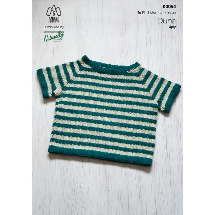 Sweet Stripey Raglan T-Shirt Knitting Pattern (K3054)