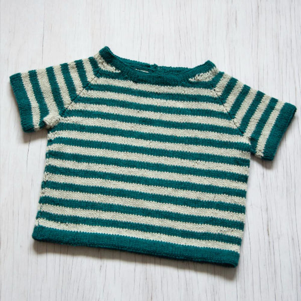 Sweet Stripey Raglan T-Shirt Knitting Pattern (K3054)