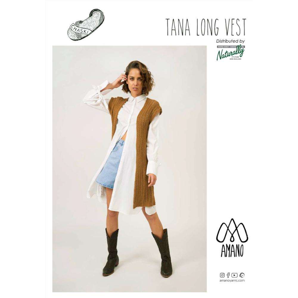 Tana Long Vest Knitting Pattern-Needlecraft Patterns-Wentworth Distributors-Printed Pattern – Posted-Wild & Woolly Yarns
