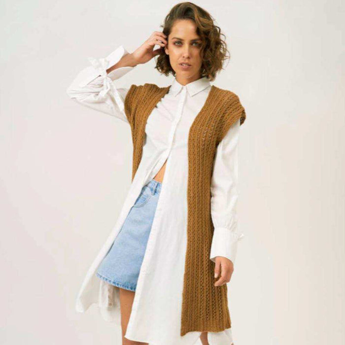 Tana Long Vest Knitting Pattern-Needlecraft Patterns-Wentworth Distributors-Printed Pattern – Posted-Wild & Woolly Yarns