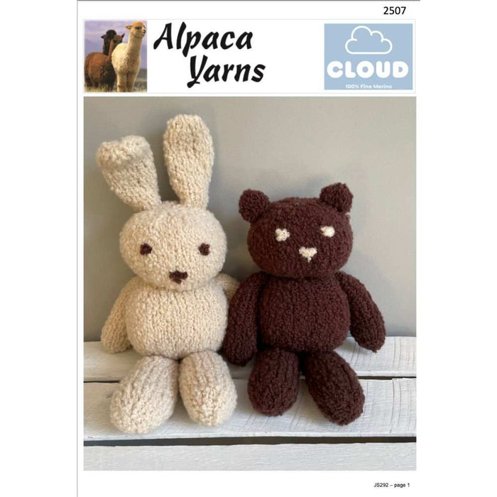 Teddy & Rabbit Toy Knitting Pattern (AP2507)-Needlecraft Patterns-Alpaca Yarns-Printed Pattern – Posted-Wild & Woolly Yarns