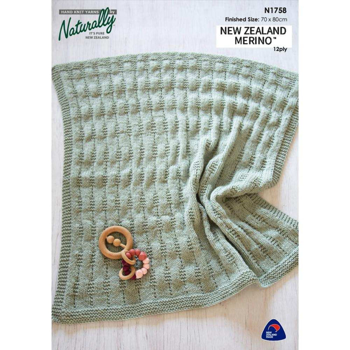 Textured Baby Pram Knitting Pattern (N1758)-Needlecraft Patterns-Wentworth Distributors-Printed Pattern – Posted-Wild & Woolly Yarns