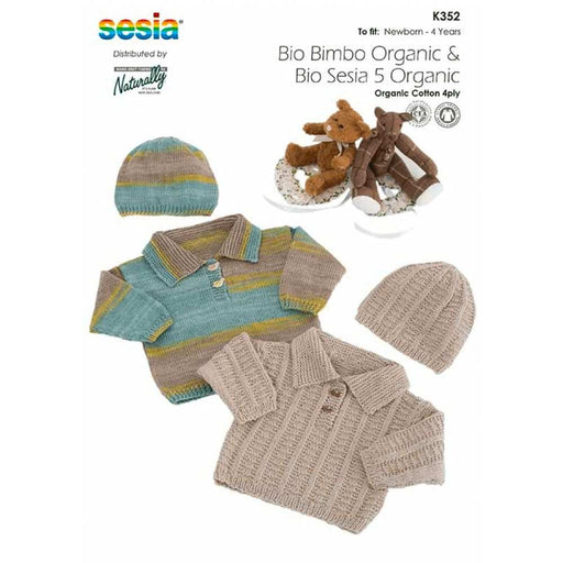 Textured or Stocking Stitch Sweater & Hat Knitting Pattern (K352)-Needlecraft Patterns-Wentworth Distributors-Printed Pattern – Posted-Wild & Woolly Yarns