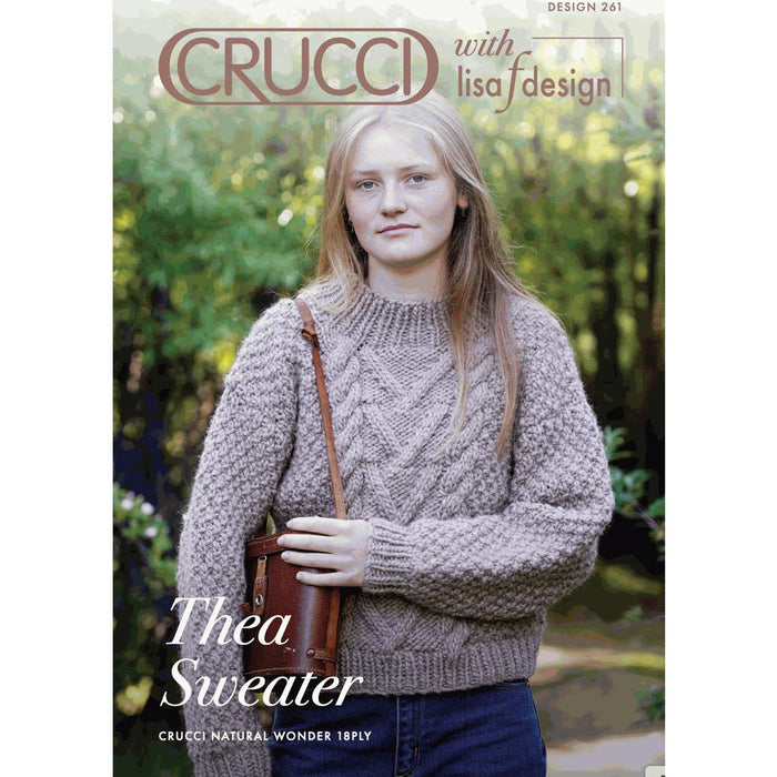 Thea Sweater Knitting Pattern (CRU261)-Needlecraft Patterns-Crucci-Printed-Wild & Woolly Yarns