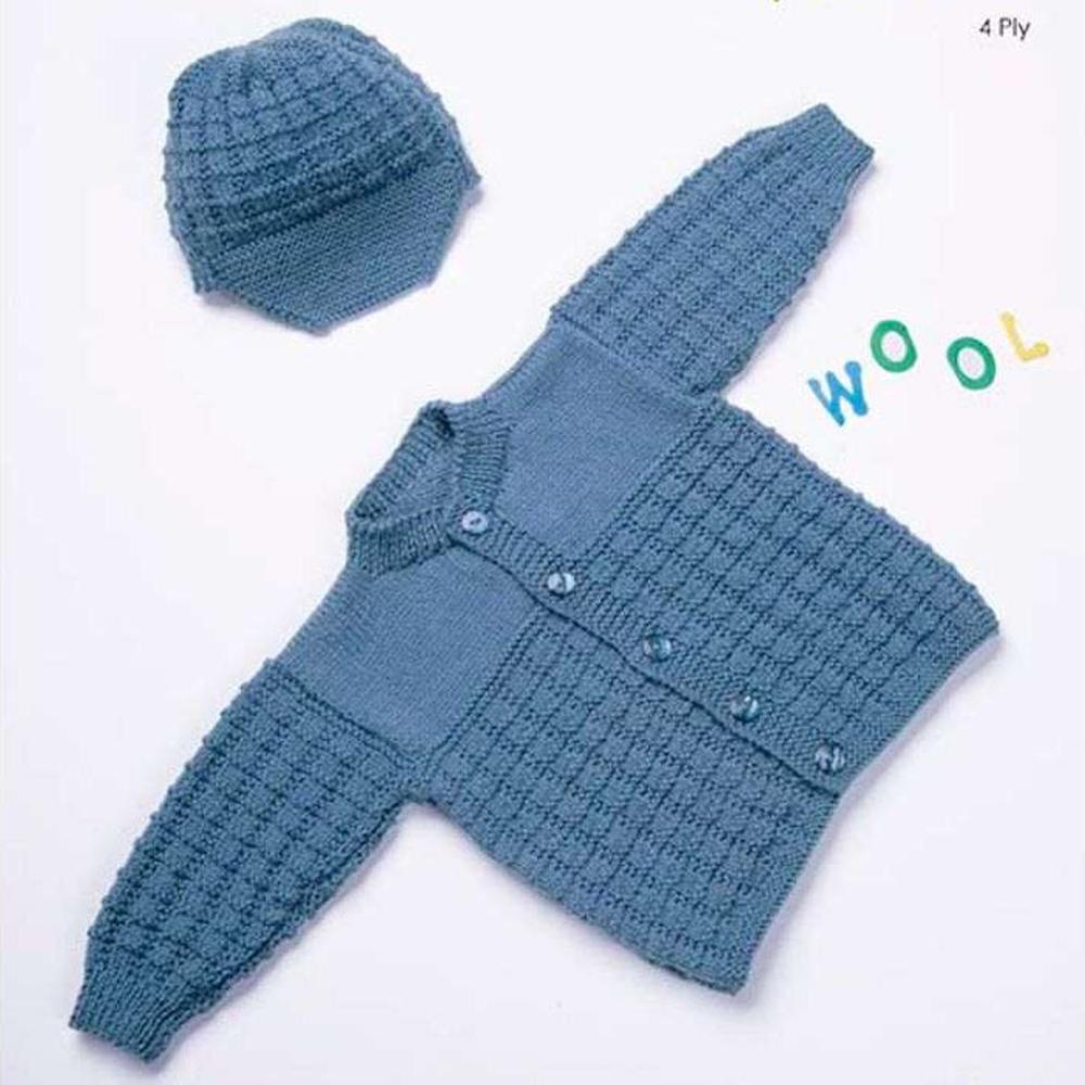 Tile Stitch Jacket & Cap Knitting Pattern (K658)-Needlecraft Patterns-Wentworth Distributors-Printed Pattern – Posted-Wild & Woolly Yarns