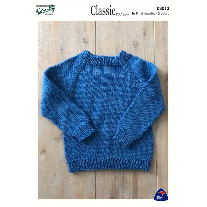 Top Down Jumper for Little Ones Knitting Pattern (K3013)-Needlecraft Patterns-Wentworth Distributors-Printed-Wild & Woolly Yarns