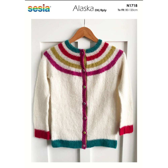 Top Down Simple Stripes Cardigan Knitting Pattern (N1718)-Pattern-Wild and Woolly Yarns