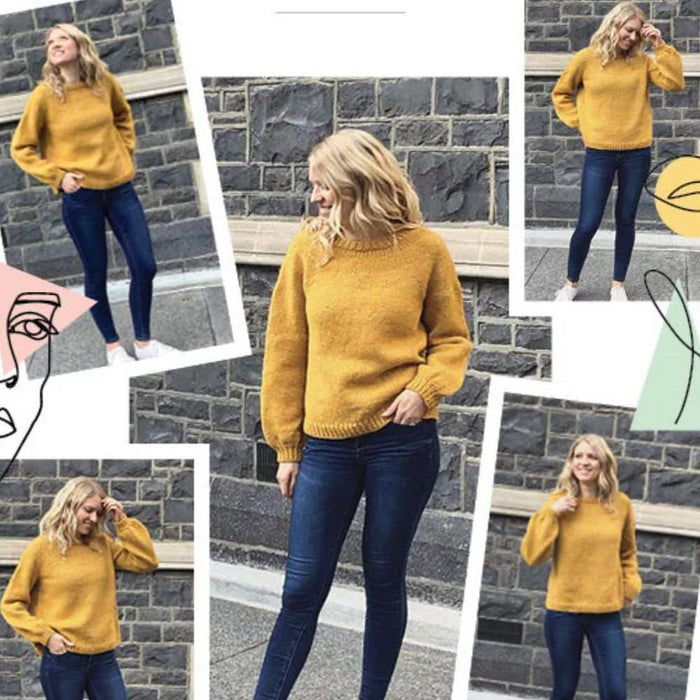 Top Down Sweater Knitting Pattern (CRU2208)-Needlecraft Patterns-Crucci-Printed Pattern – Posted-Wild & Woolly Yarns