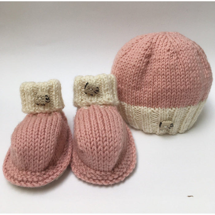 'Top and Tail' Bootee and Beanie Set Knitting Pattern-Needlecraft Patterns-Wild & Woolly Yarns-Printed-Wild & Woolly Yarns