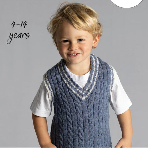 Tweedie Sox Cable Vest Knitting Pattern (AP1322)-Needlecraft Patterns-Alpaca Yarns-Printed-Wild & Woolly Yarns