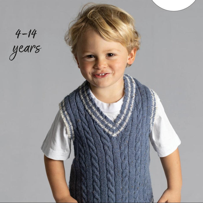 Tweedie Sox Cable Vest Knitting Pattern (AP1322)-Needlecraft Patterns-Alpaca Yarns-Printed-Wild & Woolly Yarns