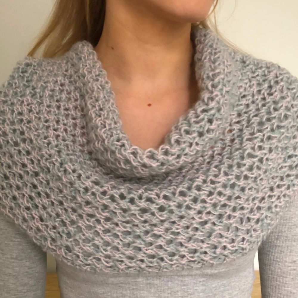 Two Tone Lacey Cowl Knitting Pattern (N1707)-Needlecraft Patterns-Wentworth Distributors-Printed Pattern – Posted-Wild & Woolly Yarns