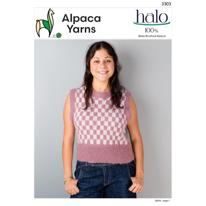 Two Tone Vest Knitting Pattern – AP3303-Needlecraft Patterns-Alpaca Yarns-Printed-Wild & Woolly Yarns