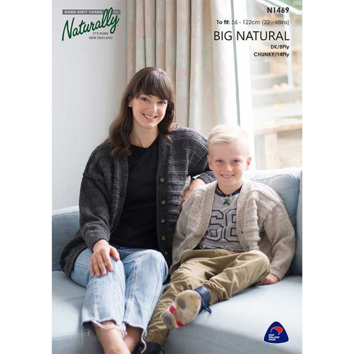 V-Neck Cardigan Knitting Pattern (N1469)-Needlecraft Patterns-Wentworth Distributors-Printed-Wild & Woolly Yarns