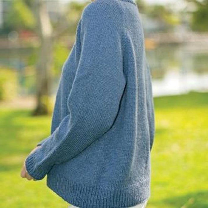 V Neck Neck Top Down Sweater (CRU2411)-Needlecraft Patterns-Crucci-Printed-Wild & Woolly Yarns