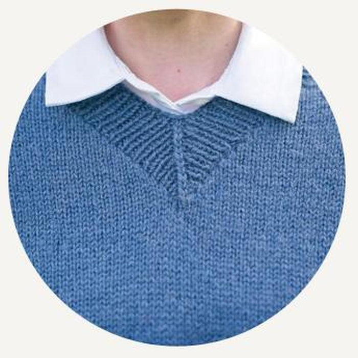 V Neck Neck Top Down Sweater (CRU2411)-Needlecraft Patterns-Crucci-Printed-Wild & Woolly Yarns