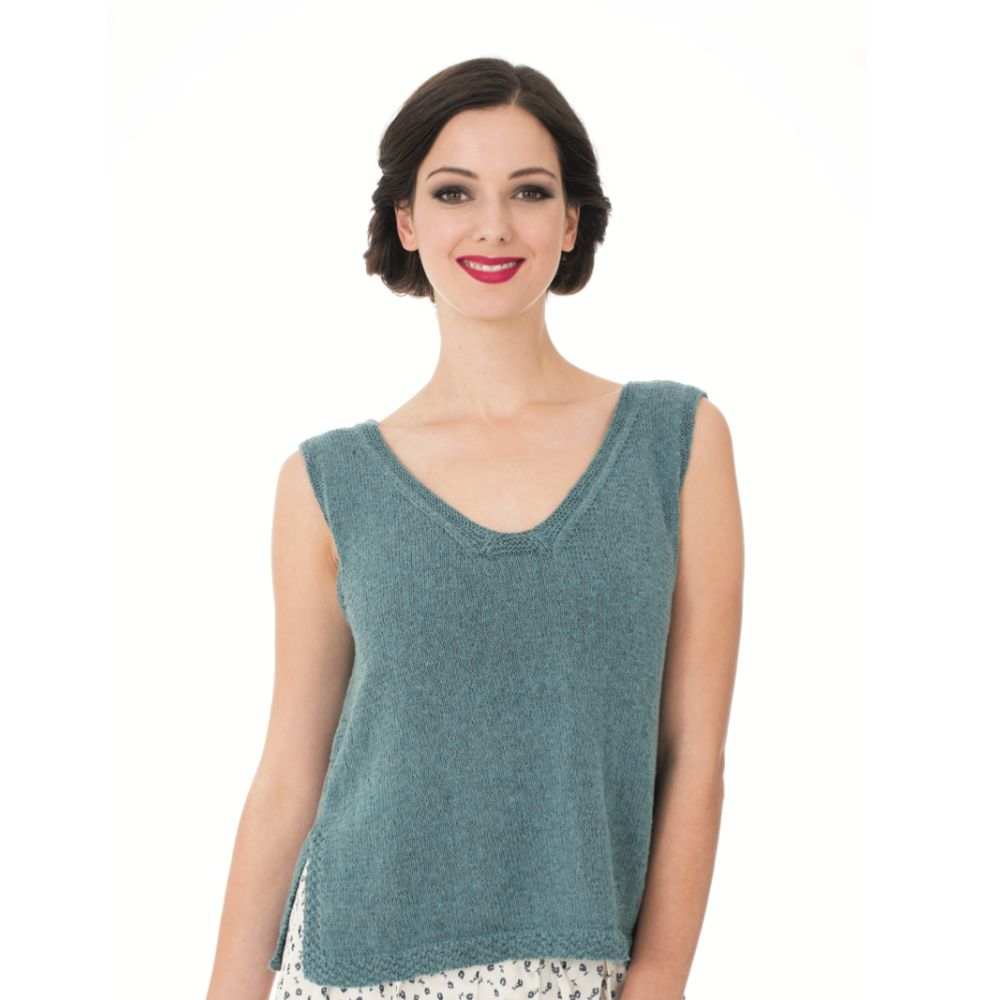 V-Neck Top Knitting Pattern (N1408)-Needlecraft Patterns-Wentworth Distributors-Printed Pattern – Posted-Wild & Woolly Yarns
