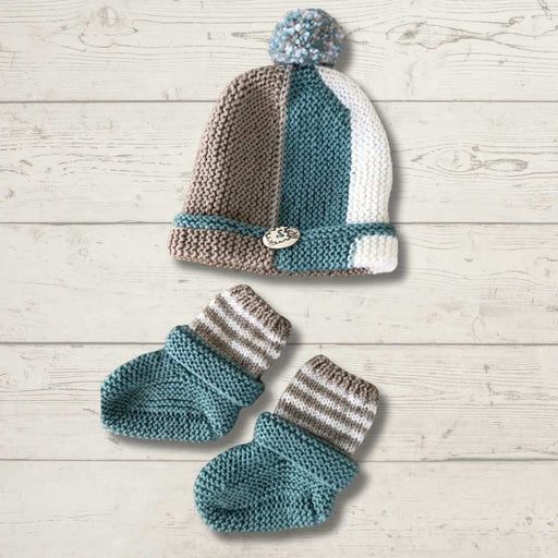 Vertical Garter Stitch Beanie & Booties (K3015)-Needlecraft Patterns-Wentworth Distributors-Printed Pattern – Posted-Wild & Woolly Yarns