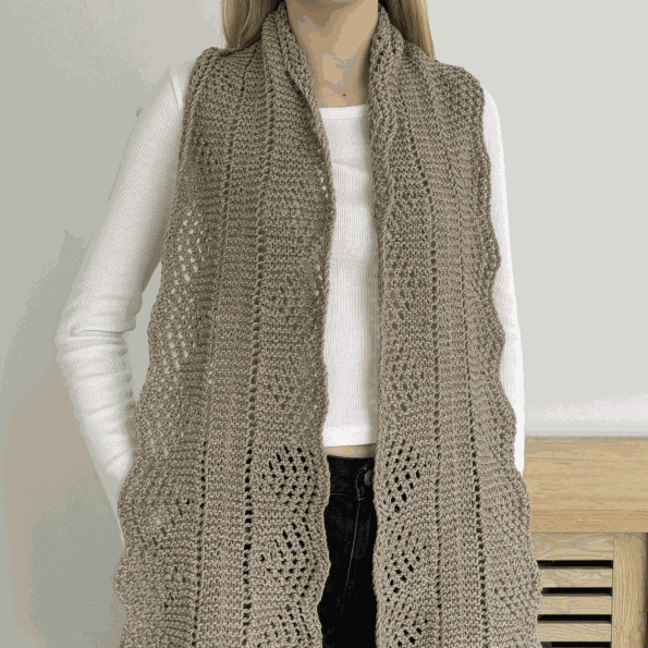 Vertical Lace Scarf Knitting Pattern (N1810)-Needlecraft Patterns-Wentworth Distributors-Printed Pattern – Posted-Wild & Woolly Yarns