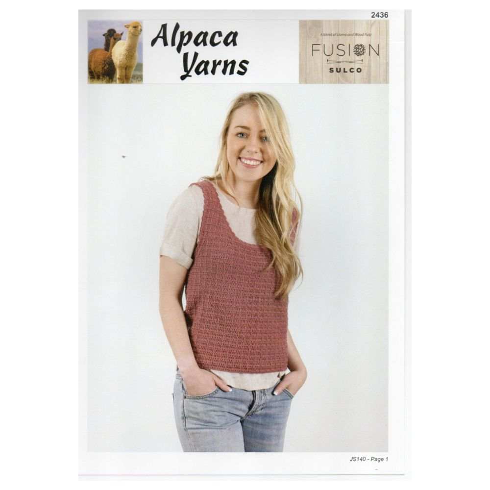 Vest Crochet Pattern (AP2436)-Needlecraft Patterns-Alpaca Yarns-Printed Pattern – Posted-Wild & Woolly Yarns