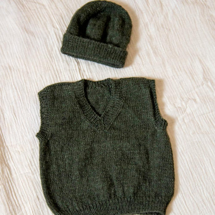 Vest & Hat Knitting Pattern (K504)-Needlecraft Patterns-Wentworth Distributors-Printed-Wild & Woolly Yarns