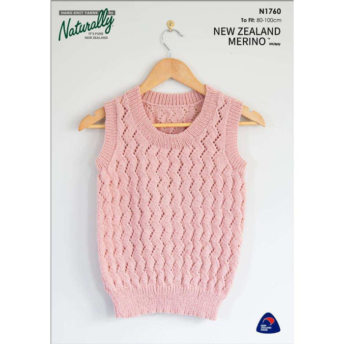 Vest with All-over Lace Knitting Pattern (N1760)-Needlecraft Patterns-Wentworth Distributors-Printed Pattern – Posted-Wild & Woolly Yarns